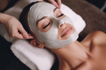 Content Woman Enjoying A Facial Treatment