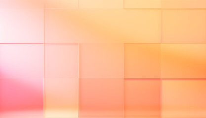 Abstract geometric background with squares, delicate shades of peach fuzz color.