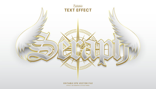 decorative editable golden angel text effect vector design