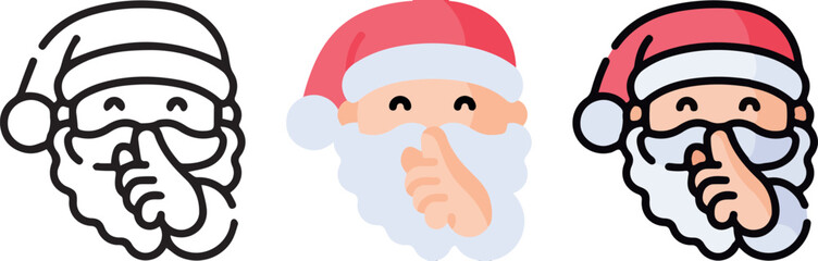 cute christmas icon with 3 different styles.