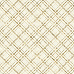 Golden grid seamless pattern . - 694864453