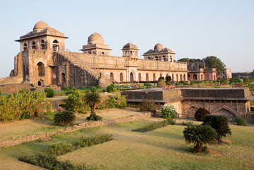 Fototapeta na wymiar Beautiful structure of Jahaj Mahal, Mandu, Madhya Pradesh, India, Asia.