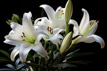 Easter lily close-up, elegant and pure, perfect for a respectful theme