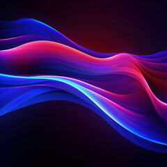Neon lines and waves form a captivating abstract background illustration for wallpaper, banners, and tech designs. . ai generative