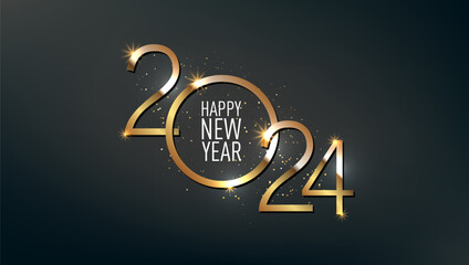 2024 Happy New Year Greeting Card Template