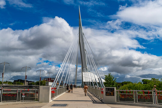 Esplanade Riel Footbridge, Peace Park, Winnipeg, Manitoba, Canada