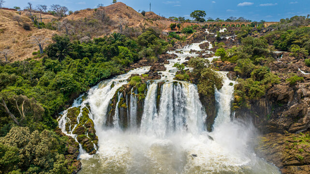 Aerial of the Binga waterfalls, Kwanza Sul, Angola