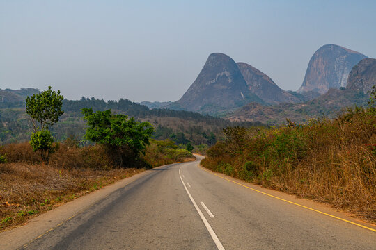 Road leading to the giant granite boulders of Conda, Kumbira Forest Reserve, Kwanza Sul, Angola