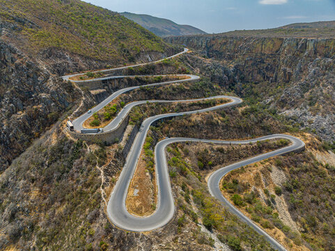 Aerial of Serra da Leba mountain pass, Angola