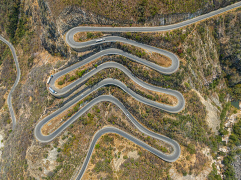 Aerial of Serra da Leba mountain pass, Angola