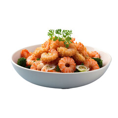 seafood dish isolated on transparent background