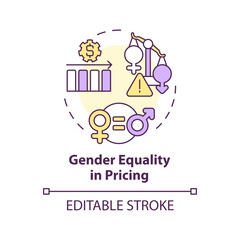 2D editable multicolor icon, simple isolated vector, thin line illustration representing pink tax.