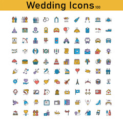 "Wedding Icon Pack Vector Illustration Design"