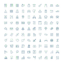 "Wedding Venue Vector Icon Set"