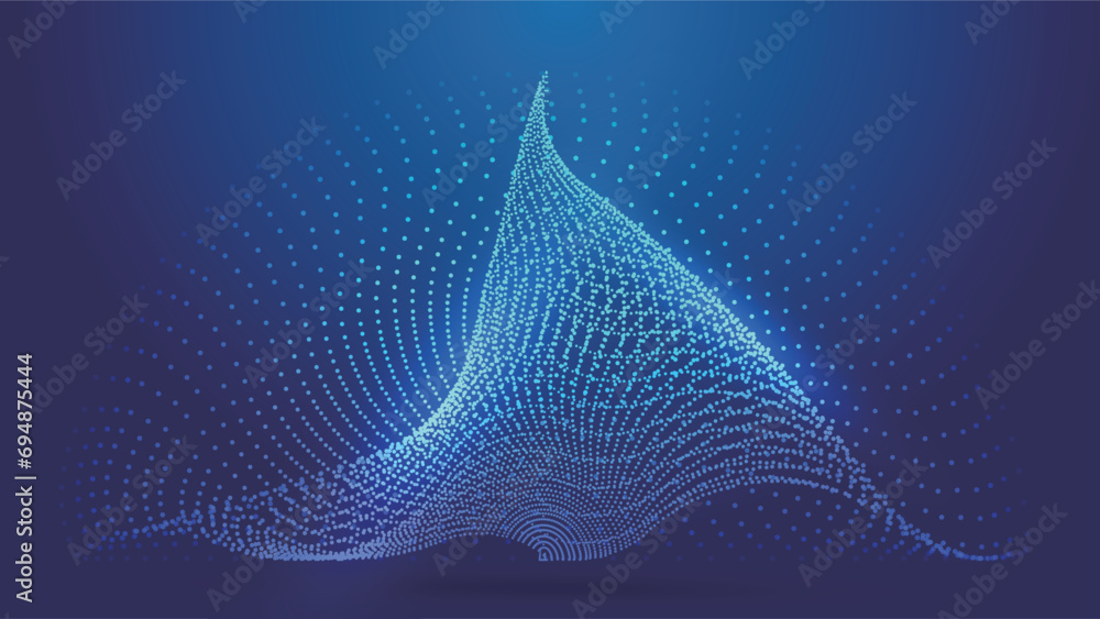Poster 3d abstract particle line graphics technology vector poster background