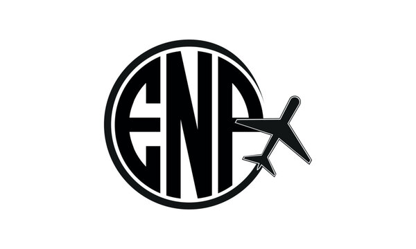ENP three initial letter circle tour & travel agency logo design vector template. hajj umrah agency, abstract, wordmark, business, monogram, minimalist, brand, company, flat, tourism agency, tourist