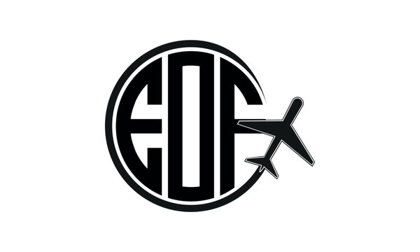 EOF three initial letter circle tour & travel agency logo design vector template. hajj umrah agency, abstract, wordmark, business, monogram, minimalist, brand, company, flat, tourism agency, tourist
