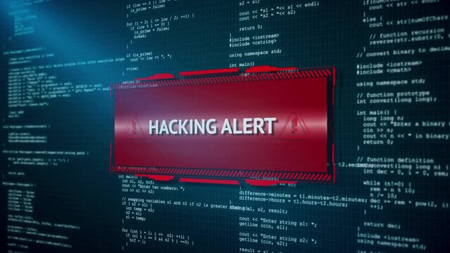Hacker attack Security Alert Cyber security concept. cyber security threat alert. Login Password System Error Security, Hacking Alert, Cyber Crime Attack Computer. System safety, privacy protection.