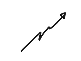 Hand drawn line graph. Vector illustration isolated on a white background.