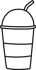 Outline Coffee Cup Cold Drink Chocolate Mug Illustration Hand Drawn