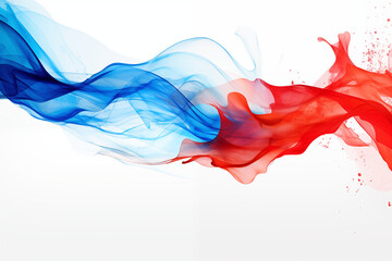 Paint splashes, blue white red, abstract theme
