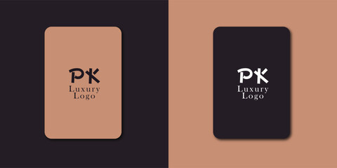 PK Logo design vector in Chinese letters - obrazy, fototapety, plakaty