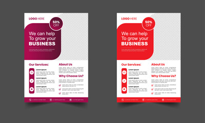Simple creative stylish A4 corporate business flyer design for all business project with two color variation.