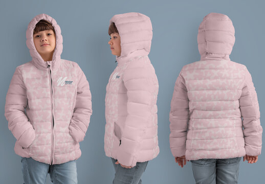 3 Mockups of Children's Winter Jacket