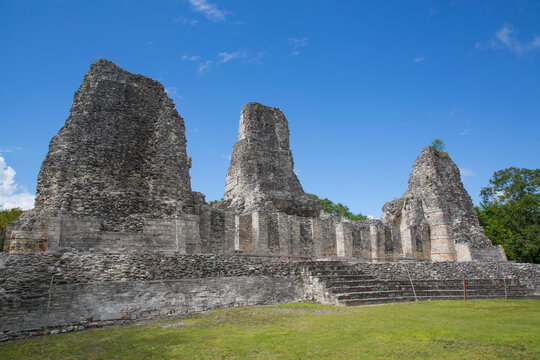 Mayan Ruins, Structure 1, Xpujil Archaeological Zone, Rio Bec Style, near Xpujil, Campeche State, Mexico
