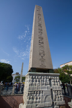 Egyptian Obelisk of Theodosuis, erected 4th century AD, Sultanahmet Square, Istanbul, Turkey