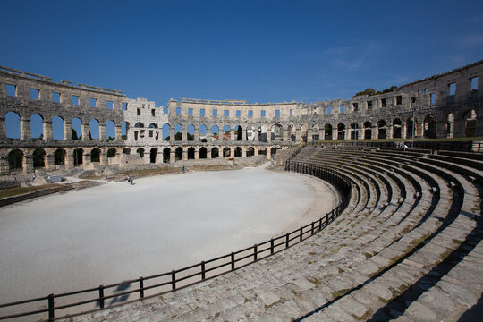 Pula Arena, Roman Amphitheater, constructed between 27 BC and 68 AD, Pula, Croatia