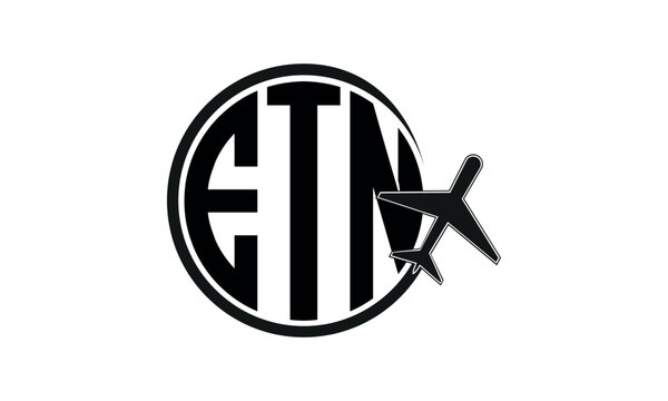 ETN three initial letter circle tour & travel agency logo design vector template. hajj umrah agency, abstract, wordmark, business, monogram, minimalist, brand, company, flat, tourism agency, tourist