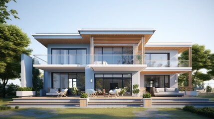 Fototapeta premium modern house with a balcony
