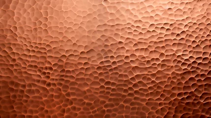 Foto op Plexiglas Hammered copper plate texture with a lustrous, dimpled surface.  © henjon