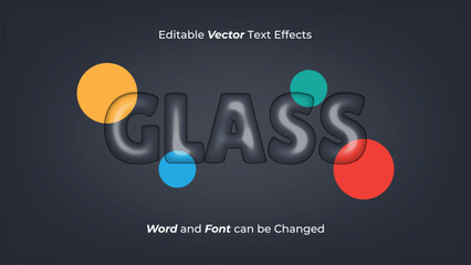 Editable Glass Vector Text Effect