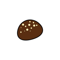 Sweet cake of colorful food set. This sweet chocolate cookie image features a colorful design and clean outlines, making it a standout element for any food-themed project. Vector illustration.