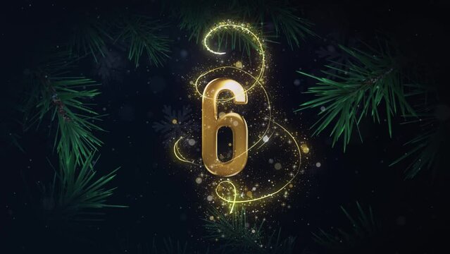 Feliz Ano Novo - Elegante Anima&ccedil;&atilde;o de Contagem Regressiva para o Ano Novo de 2024 com N&uacute;meros Dourados