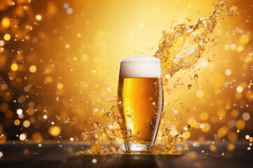 Festive Display: Animated Background Brimming With Bubbly Beer