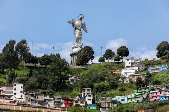 The Virgin of El Panecillo (Virgin of Quito) from the sculpture of the same name, Quito, Ecuador