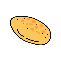 Baked good of food colorful set. This bakery-themed illustration with colorful design and precise outlines celebrate the simple pleasure of a tasty loaf. Vector illustration.