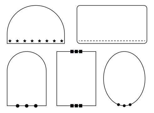 minimalist various frame black line for element, quote, mirror