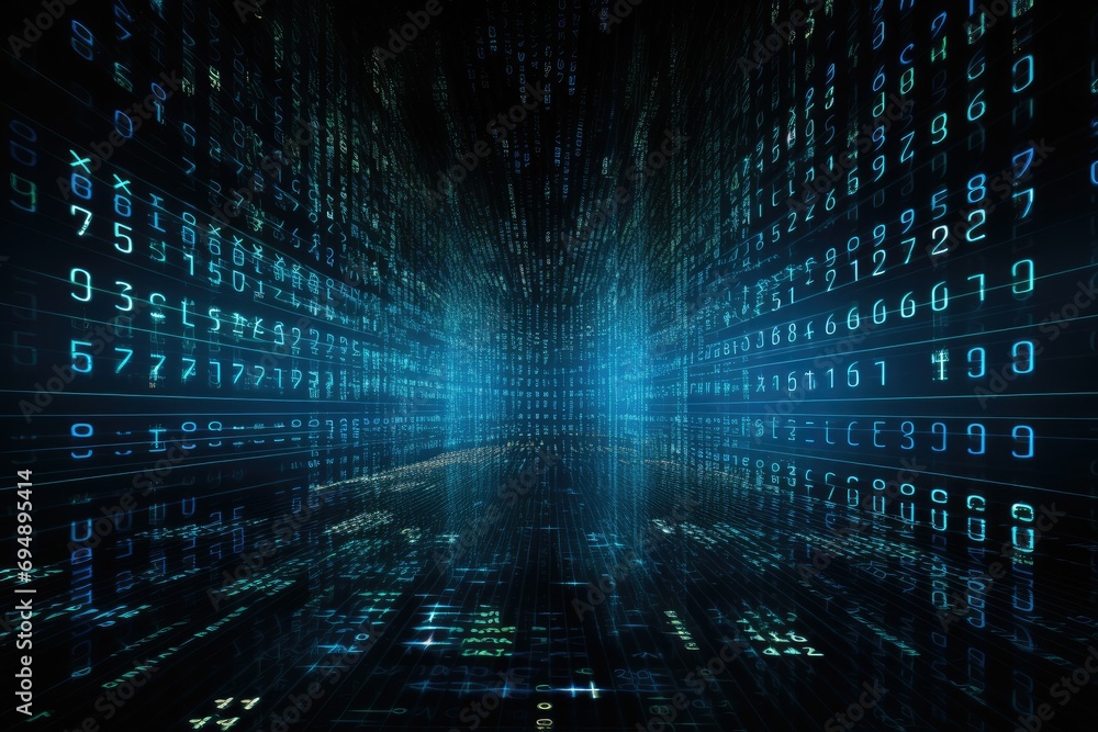 Fototapete binary realistic tech colorful background modern devices. ai generated