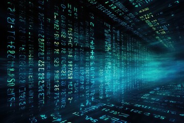 Obraz premium Binary Realistic tech colorful background modern devices. Ai generated