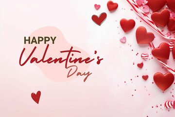 Happy valentines day greeting card and social media post background 