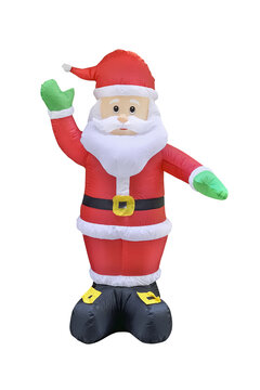inflatable figurine of Santa Claus isolated on white background.