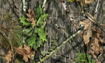 Here are some hunting camo texture branches with leaves