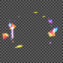 Orange Shimmer Background Transparent Vector. Twinkle Shade Wallpaper. Glow Fall Texture. Green Banner. Particle Illuminated Design.