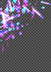 Blue Flare Background Transparent Vector. Glare Decorate Template. Pink Graphic Design. Shine Falling. Spot Gloss Wallpaper.