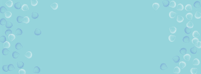 Navy Scallop Background Blue Vector. Snail Collection Textile Card. Creature Graphic. White Seashell Sketch Pattern.