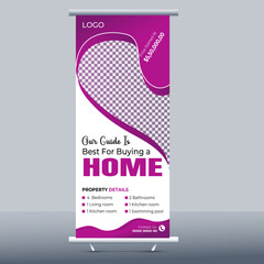  Home Roll up banner template, stand design, Pull up, display, advertisement, business flyer, poster, presentation, corporate, web banner layout, modern creative concept, city vector